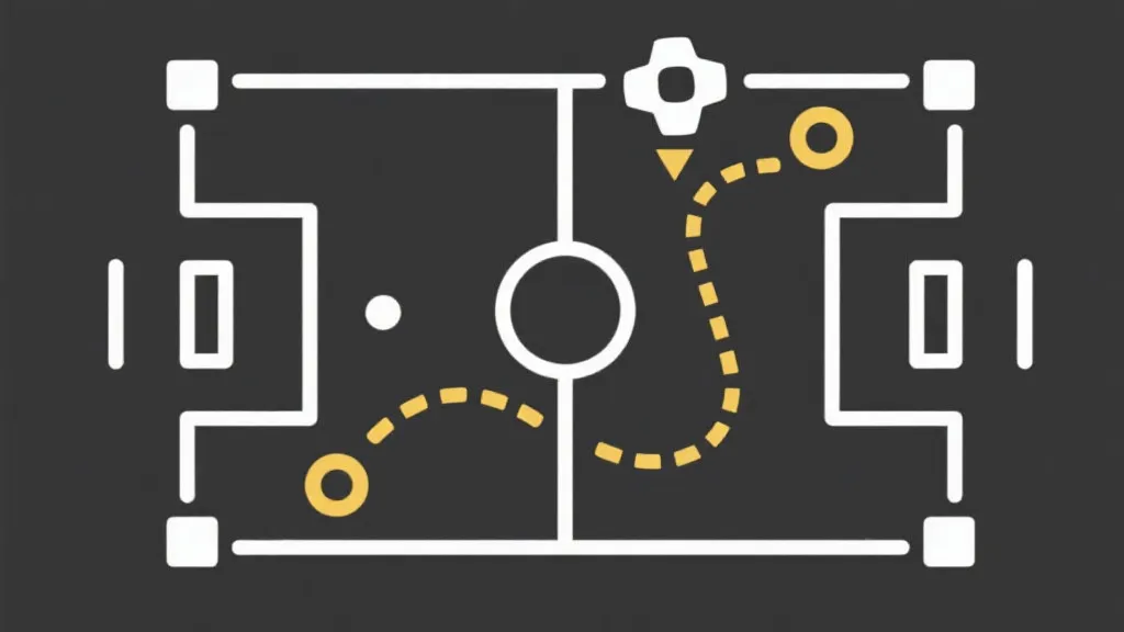 战术示意图:定位球与反击路线