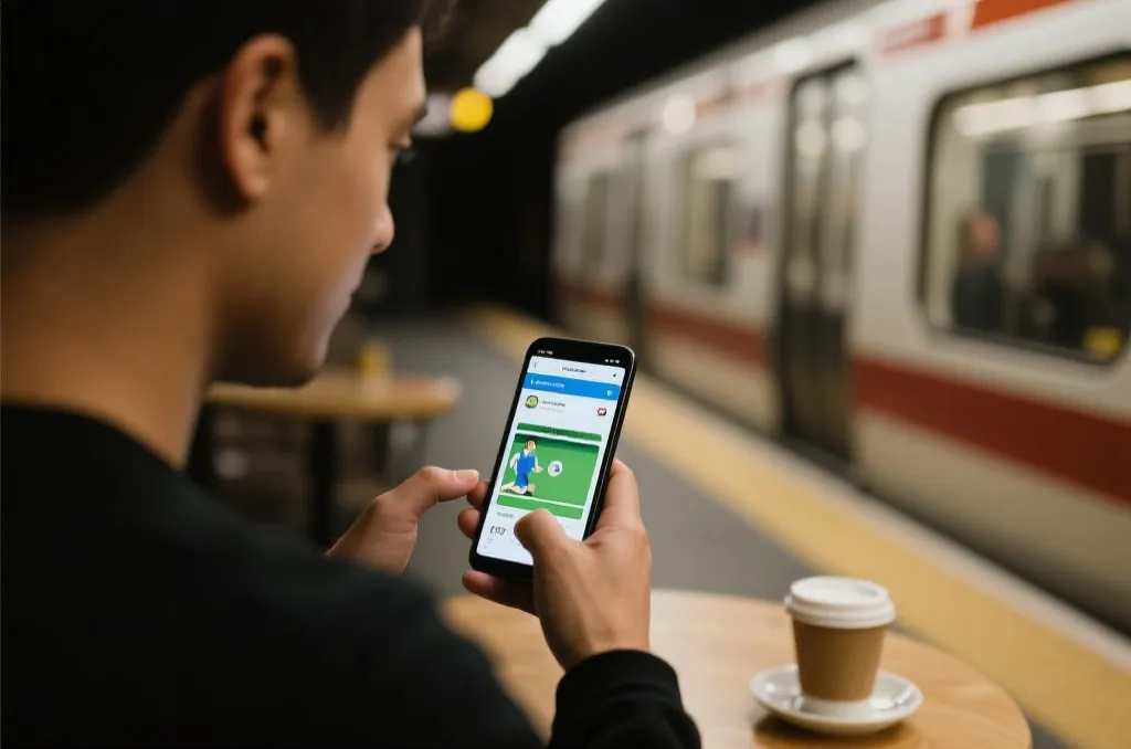 用户在地铁使用移动应用